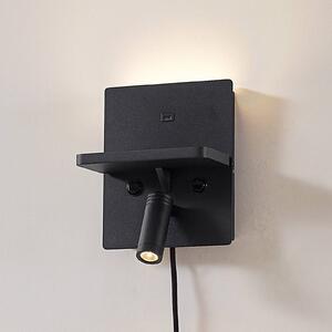 Kinkiet LED Auden Lindby, czarny, salon / jadalnia, metal, nowoczesny