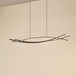 Lampa wisząca Sayori Lucande, możliwość ściemniania, czarny, salon / jadalnia, metal, nowoczesny