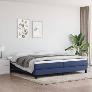 Łóżko kontynentalne, niebieskie, obite tkaniną, 200x200 cm