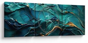 Obraz - Tekstury abstrakcyjne (z zegarem) (90x30 cm)