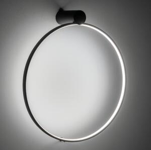 Kinkiet ring LED Circolo 3000K - czarny podświetlany pierścień