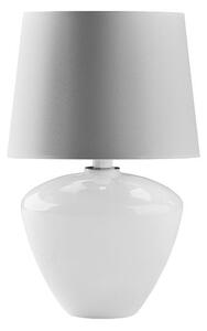 Biała lampa stołowa Fiord - szklana podstawa