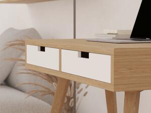 Nowoczesne skandynawskie biurko z dwiema białymi szufladami