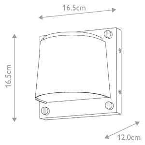 HINKLEY Kinkiet zewnętrzny Scout, biały satynowy, IP44, 16,5 cm x 16,5 cm