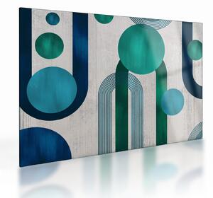 Obraz na szkle - Linie i okrągłe kształty (70x50 cm)