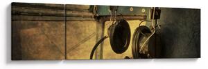 Obraz - Słuchawki lotnicze w stylu vintage (170x50 cm)
