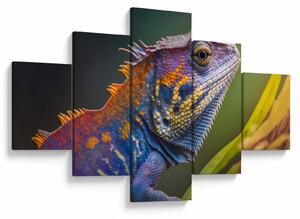 Obraz - Kolorowy legwan (125x70 cm)