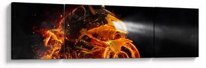 Obraz - Motocyklista z płomieniami (170x50 cm)
