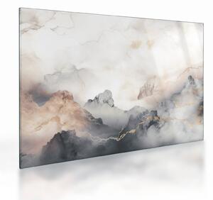 Obraz na szkle - Górska abstrakcja z teksturą marmuru (70x50 cm)
