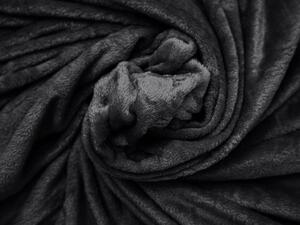 Czarny koc z mikropluszu VIOLET, 170x200 cm