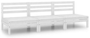 Zestaw Mebli Ogrodowych Komplet Wypoczynkowy 3-Częściowy Biały Drewno Na Taras Balkon Ogród