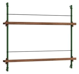 Moebe - Magazine Shelving Smoked Oak/Pine Green