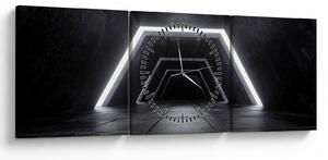 Obraz - Futurystyczny tunel (z zegarem) (90x30 cm)