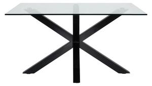 Czarny stolik ze szklanym blatem 70x130 cm Argo – Kave Home
