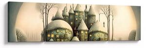 Obraz - Bajkowe domki (170x50 cm)