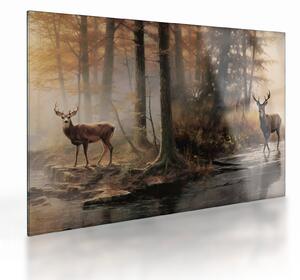 Obraz na szkle - Obraz dzikiej przyrody w stylu vintage (70x50 cm)