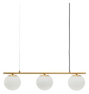 Biała/w kolorze złota metalowa lampa wisząca ze szklanym kloszem Brisia – Kave Home
