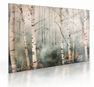 Obraz na szkle - Rysowanie wzoru lasu (70x50 cm)