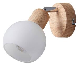 Lindby - Svenka Lampa Ścienna White/Light Wood/Satin Nickel