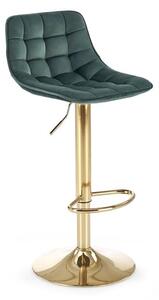 Krzesło barowe h120, hoker, tapicerowany, glamour, zielony