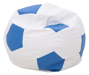 Puf dla dzieci piłka biało-niebieski SPORT L