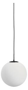 Biała/czarna metalowa lampa wisząca ze szklanym kloszem ø 30 cm Brisia – Kave Home