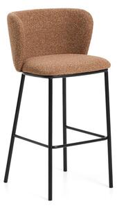 Tapicerowany hoker w kolorze terakoty (wysokość siedziska 75 cm) Ciselia – Kave Home