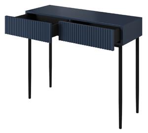 Nowoczesne biurko z szufladami i metalowymi nogami Nicole 100 cm - granat / czarne nóżki