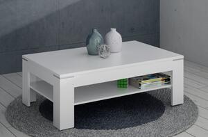 Biała ława do salonu z półką Snow 22