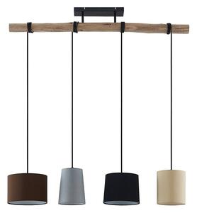 Lindby - Amilia 4 Lampa Wisząca Black/Grey/Beige