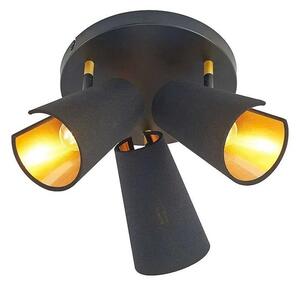 Lindby - Zylindro 3 Lampa Sufitowa Black/Gold