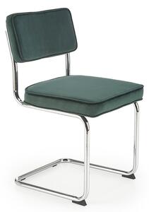 Zielone tapicerowane krzesło welurowe - Laveno