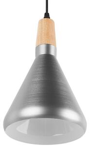 Lampa sufitowa srebrna metalowy stożkowy klosz 120 cm Arda Beliani