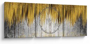 Obraz - Złote linie (z zegarem) (90x30 cm)