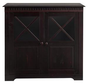 Ciemnobrązowa witryna z litego drewna sosnowego 95x35 cm Lisa – Støraa