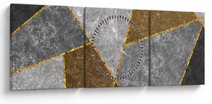 Obraz - Imitacja materiałów (z zegarem) (90x30 cm)