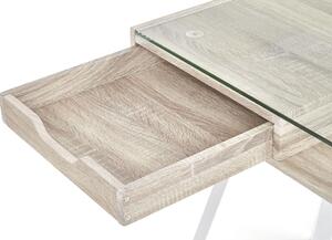 Duże biurko z szufladami B33 dąb sonoma-biały