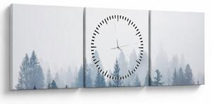Obraz - Mglisty las (z zegarem) (90x30 cm)