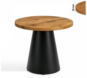 Stół 80 cm okrągły nierozkładany, blat 3,6 cm, Metalowa podstawa "Piramida" I ArtDHome