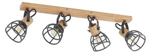 Lindby - Flintos 4 Lampa Sufitowa Wood/Black