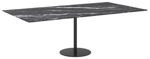 Blat stołu, czarny, 120x65 cm, 8 mm, szkło z teksturą marmuru