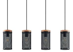 Lindby - Kiriya 4 Lampa Wisząca Black/Wood