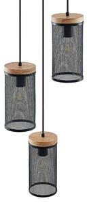 Lindby - Kiriya Cluster Lampa Wisząca Black/Wood