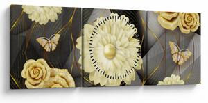 Obraz - Decor II. (z zegarem) (90x30 cm)