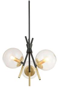 Lucande - Sotiana 3 Round Lampa Wisząca Black/Brass