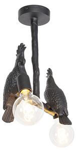 Lampa sufitowa vintage czarna - Papegoje Oswietlenie wewnetrzne