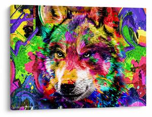 Obraz - Wilk z graffiti (70x50 cm)