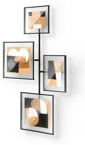 Metalowa/szklana ramka ścienna w kolorze czerni z połyskiem 57x99 cm Flute – Umbra