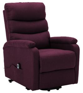 Fotel rozkładany, podnoszony, fioletowy, obity tkaniną