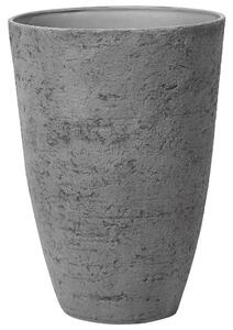 Donica ogrodowa szara okrągła cementowa do domu z otworem 51 x 51 x 71 cm Camia Beliani